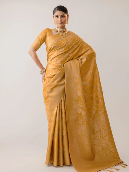 Ivona Silk Yellow Saree