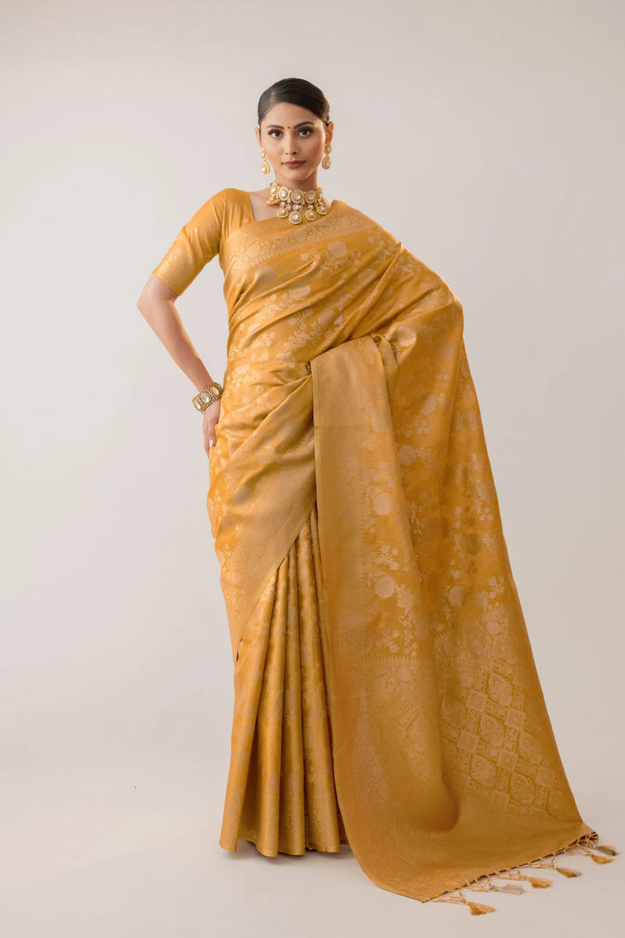 Ivona Silk Yellow Saree