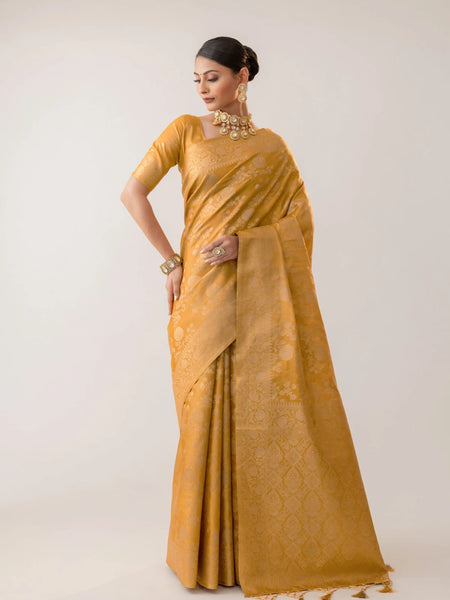 Ivona Silk Yellow Saree