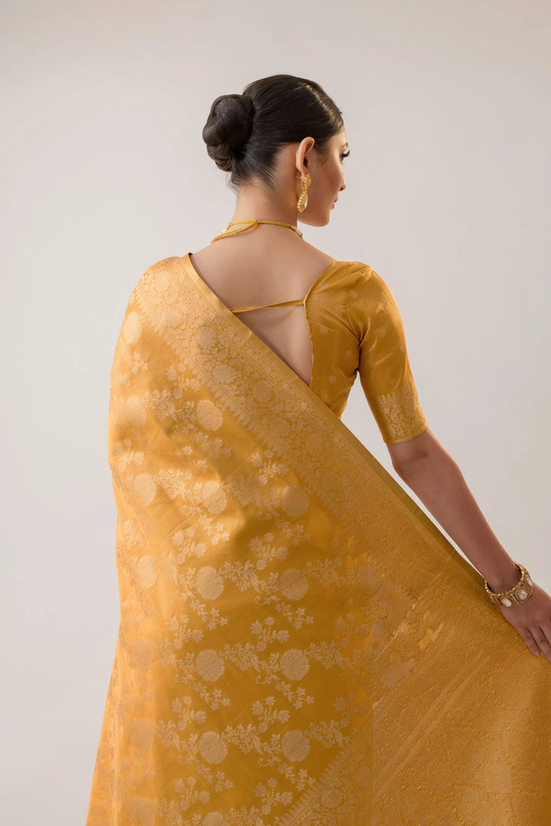 Ivona Silk Yellow Saree