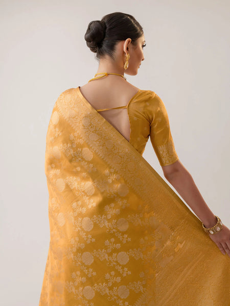 Ivona Silk Yellow Saree