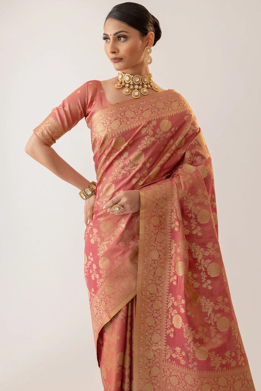 Ivona Silk Red Saree