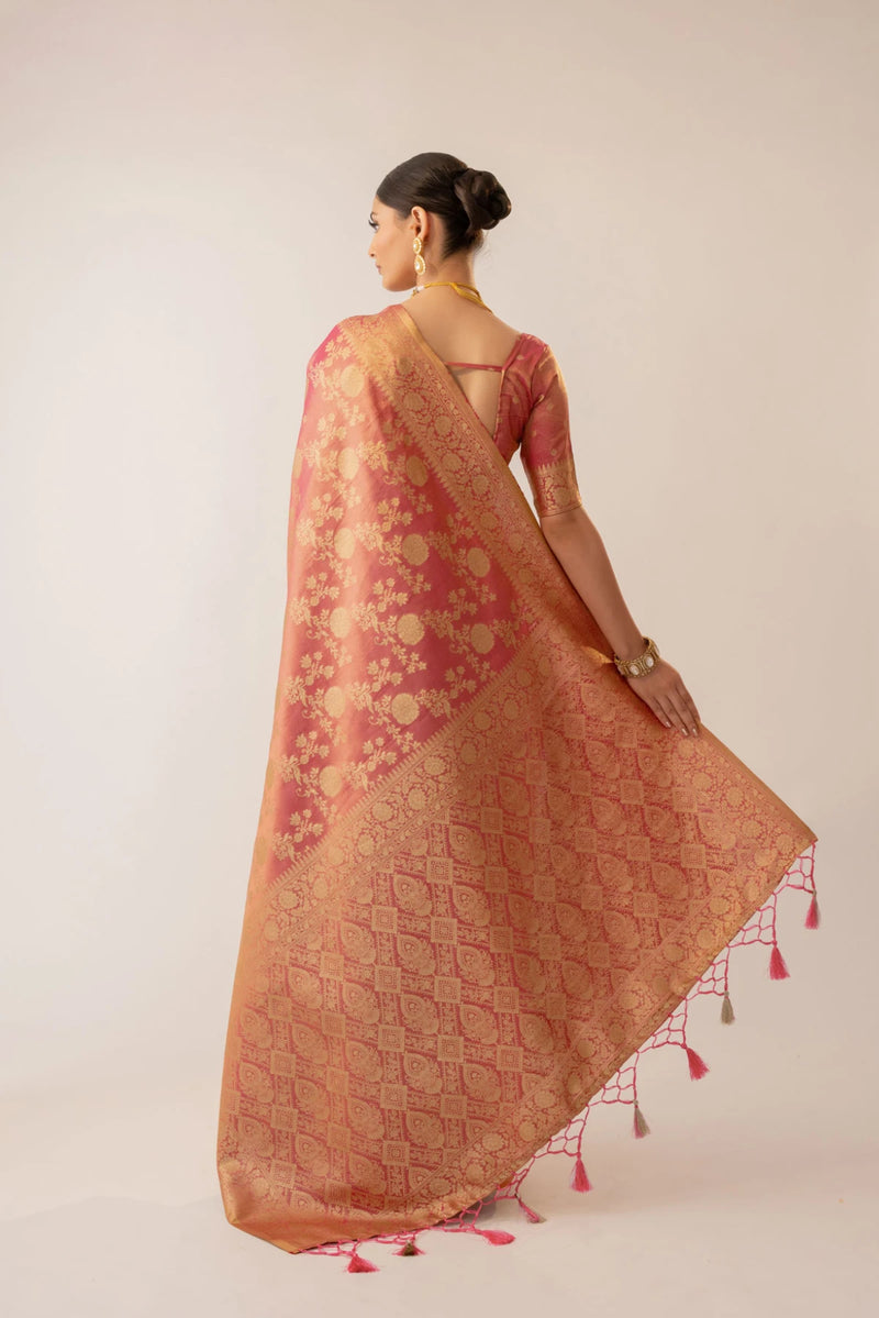 Ivona Silk Red Saree