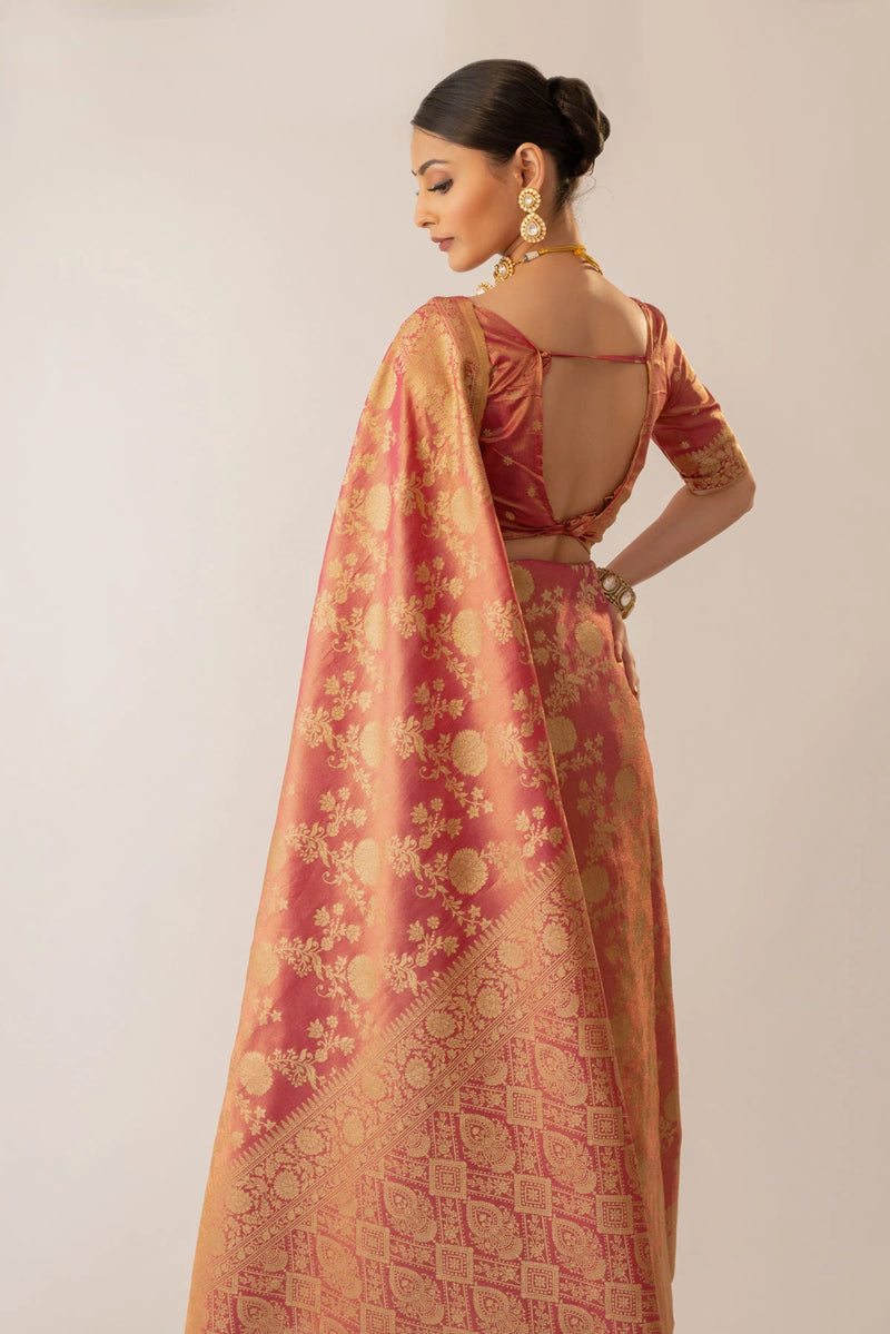 Ivona Silk Red Saree