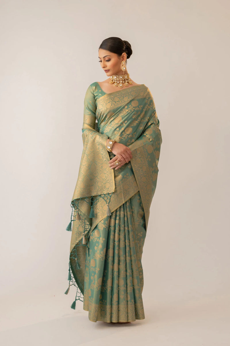 Ivona Silk Green Saree