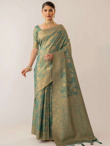 Ivona Silk Green Saree