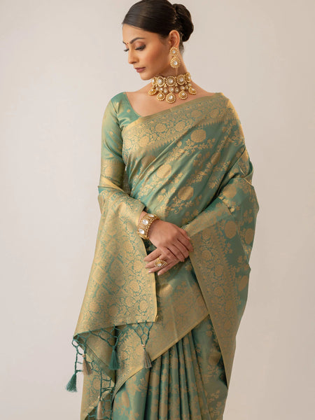 Ivona Silk Green Saree