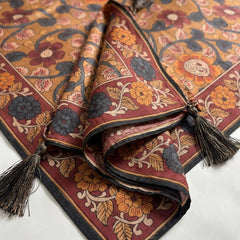 Mustard Printed Jaal Raw Silk Dupatta