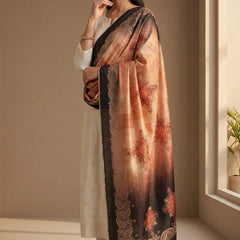 Ombre Floral Raw Silk Dupatta