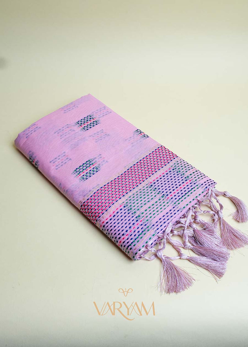 Katha Handloom Baby Pink Saree