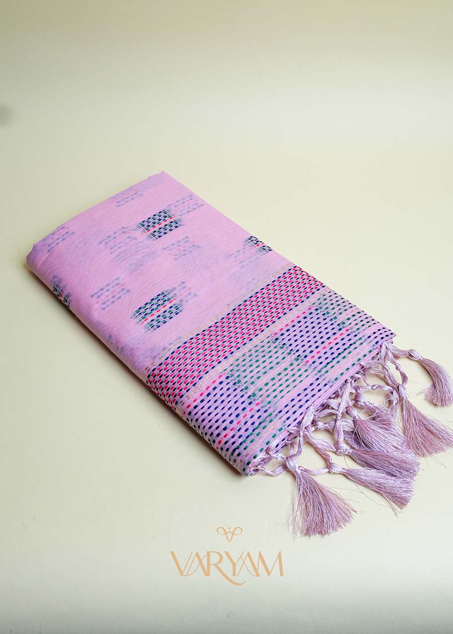 Katha Handloom Baby Pink Saree