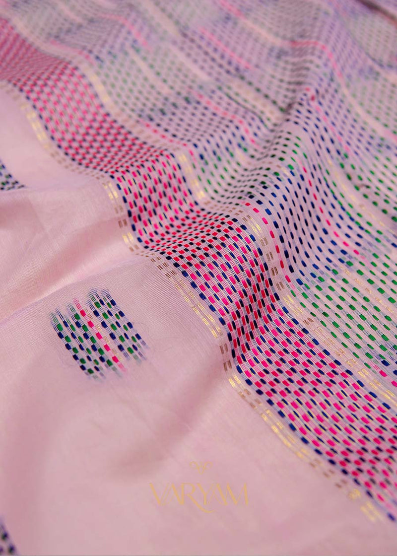 Katha Handloom Baby Pink Saree