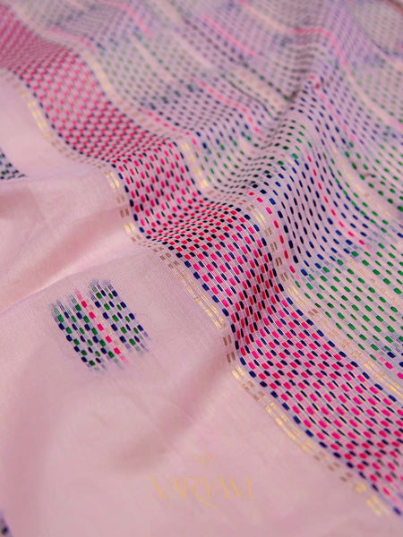 Katha Handloom Baby Pink Saree