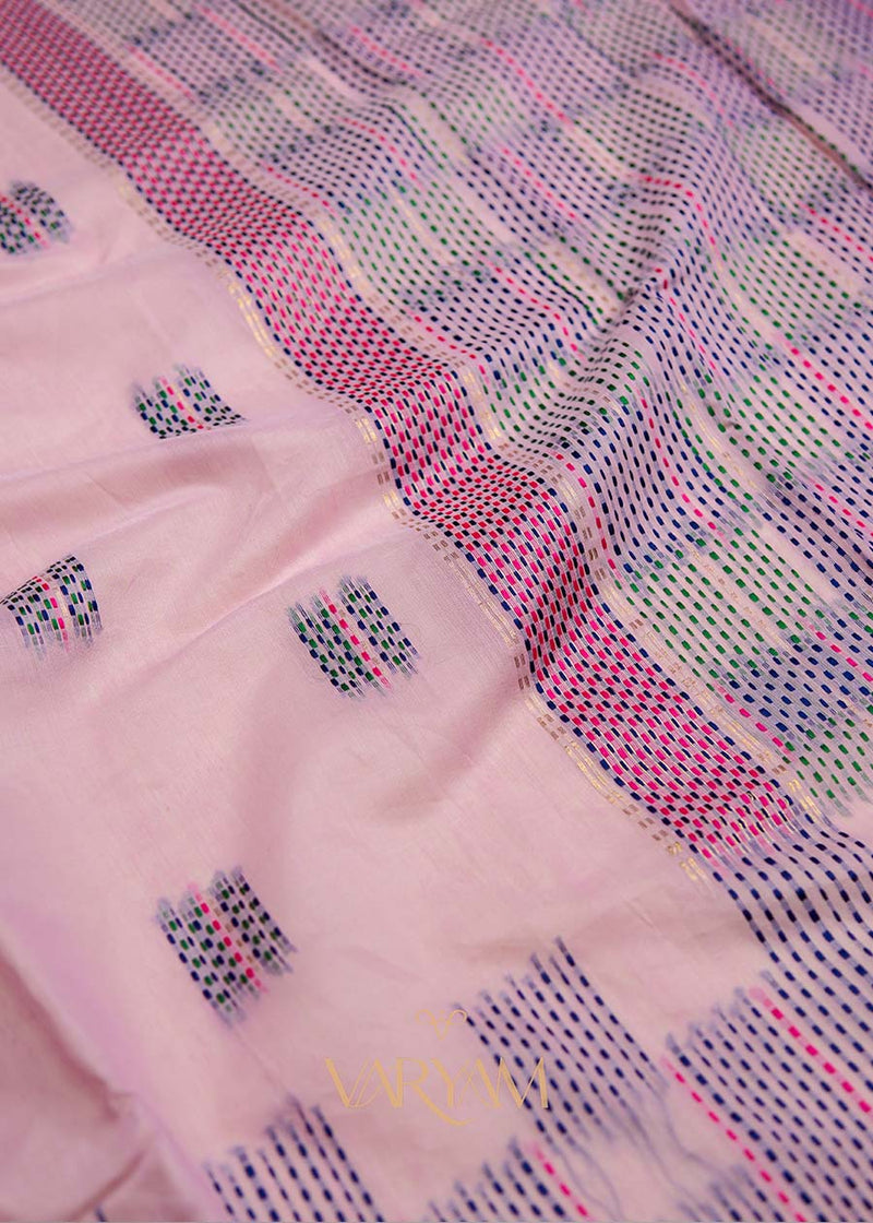Katha Handloom Baby Pink Saree