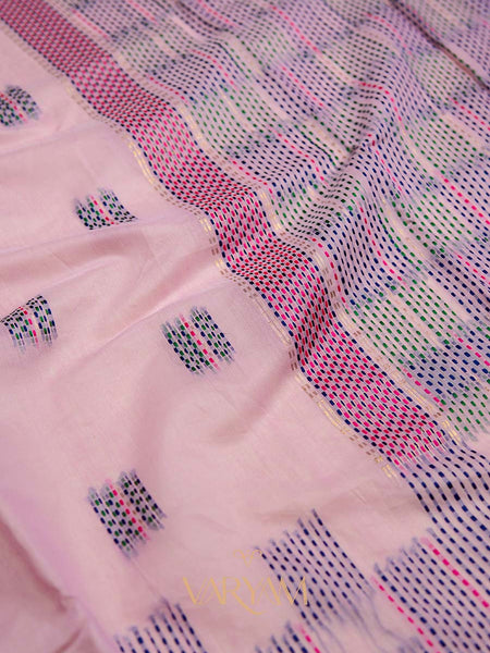 Katha Handloom Baby Pink Saree