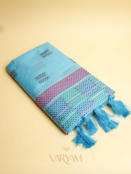 Katha Handloom Blue Saree