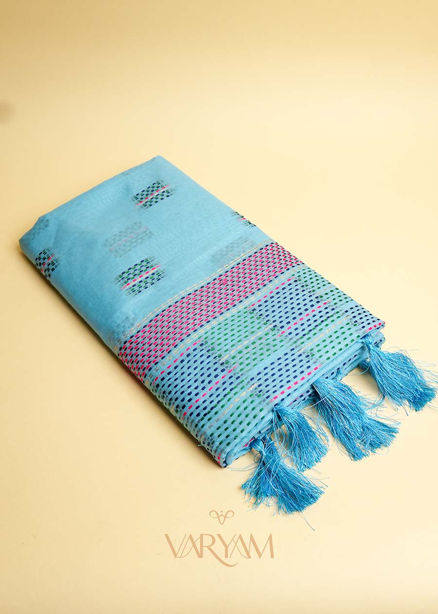 Katha Handloom Blue Saree