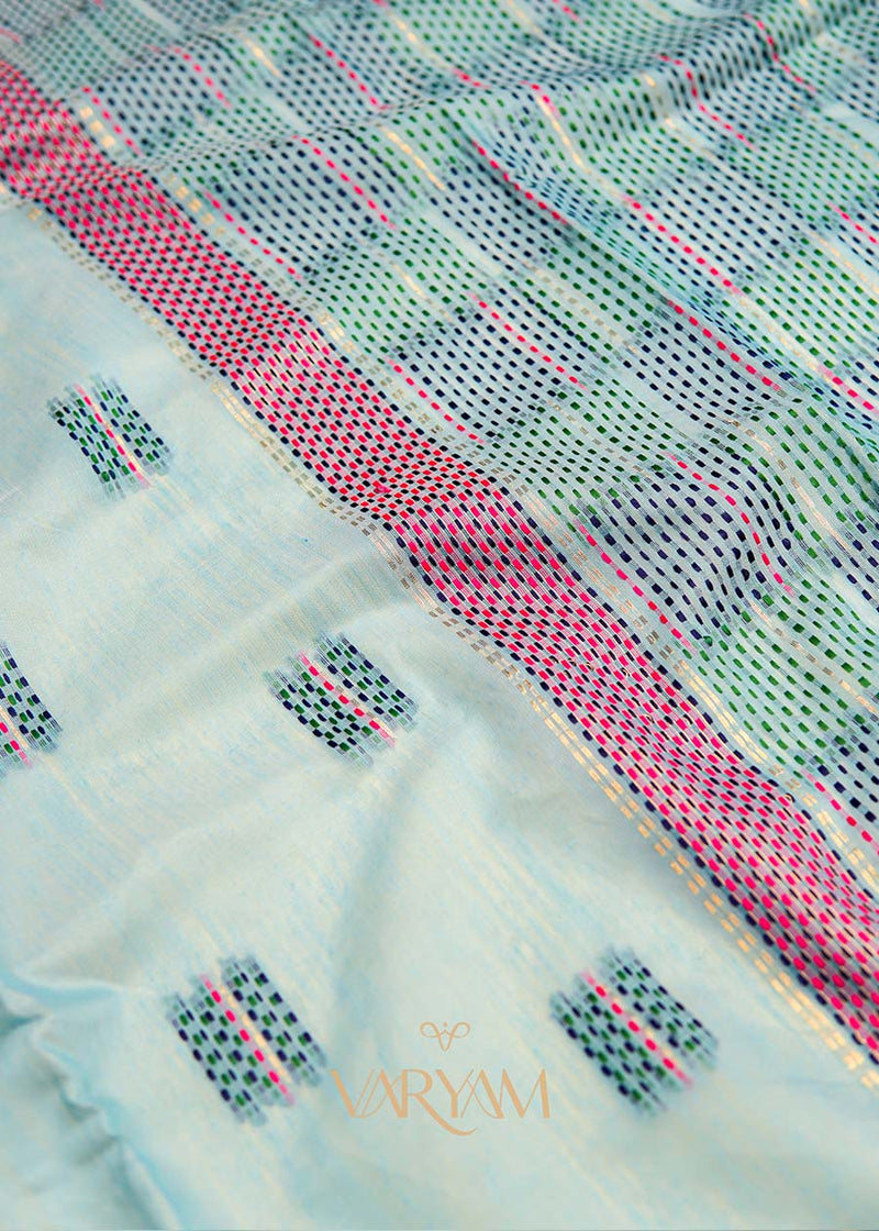 Katha Handloom Blue Saree
