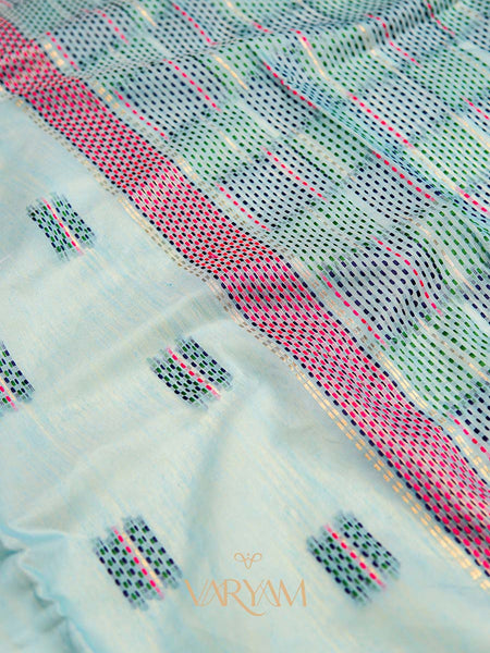 Katha Handloom Blue Saree