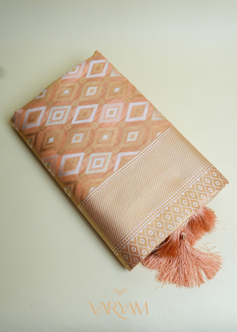 Shahi Cotton Peach Saree