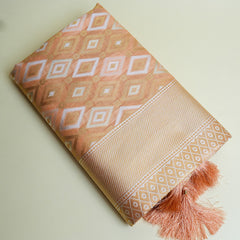 Shahi Cotton Peach Saree