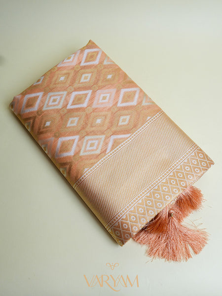 Shahi Cotton Peach Saree
