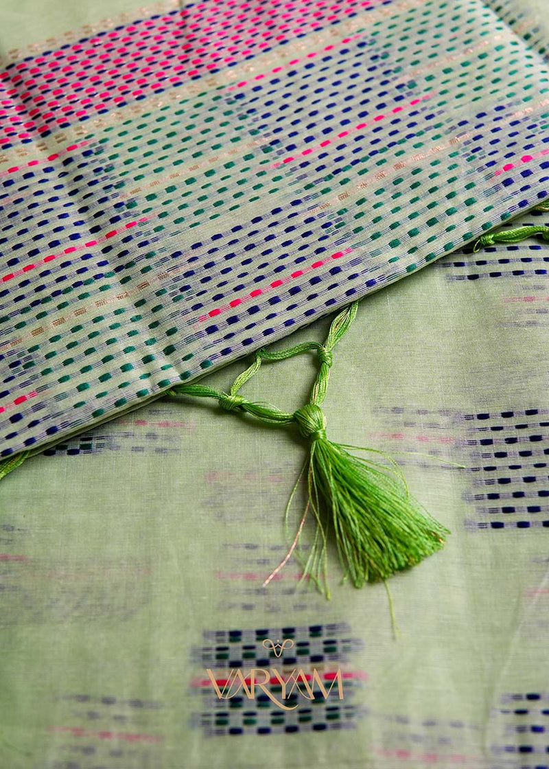Katha Handloom Green Saree