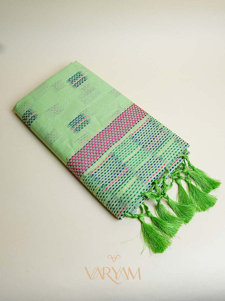 Katha Handloom Green Saree