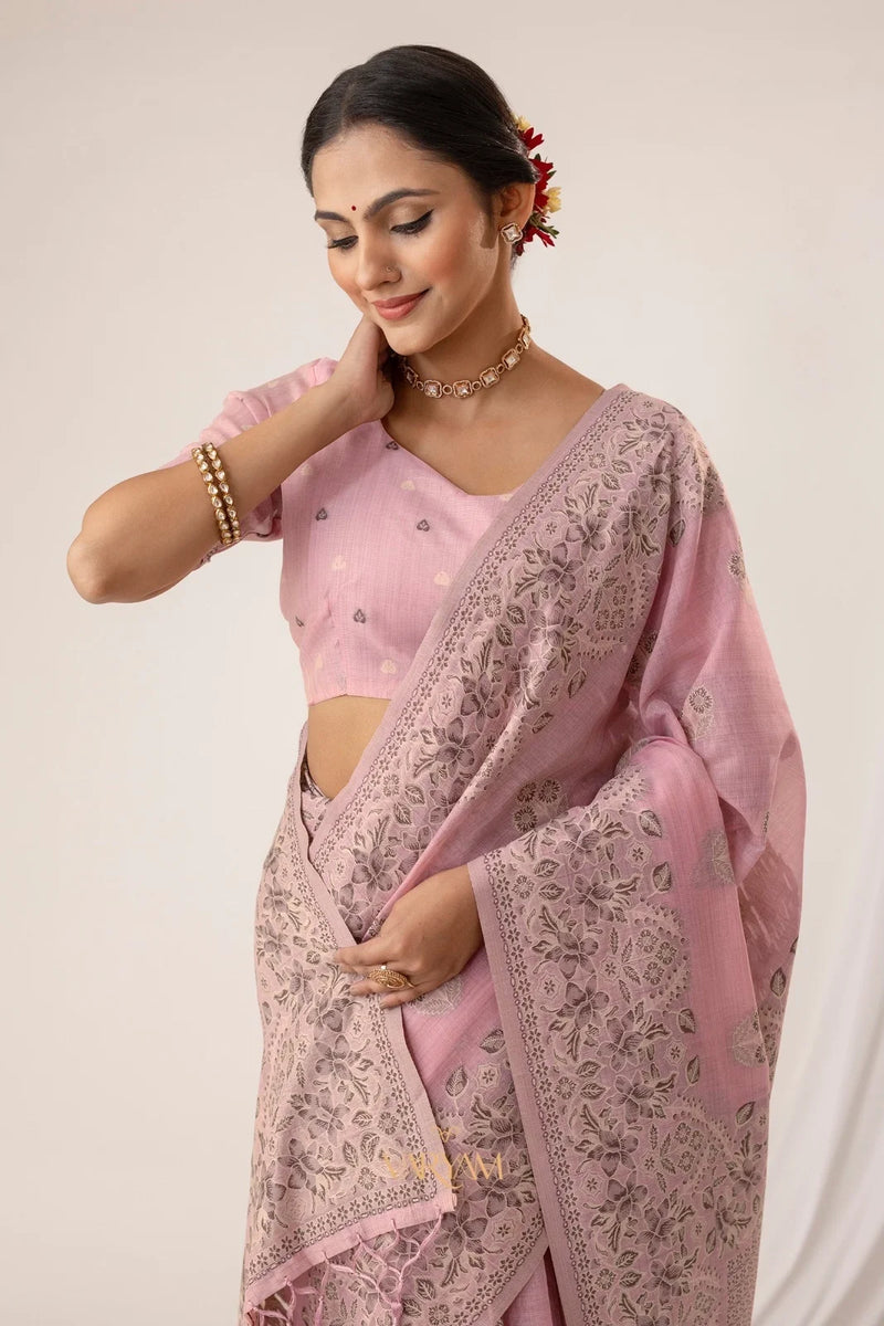 Sindoor Cotton Pink Saree