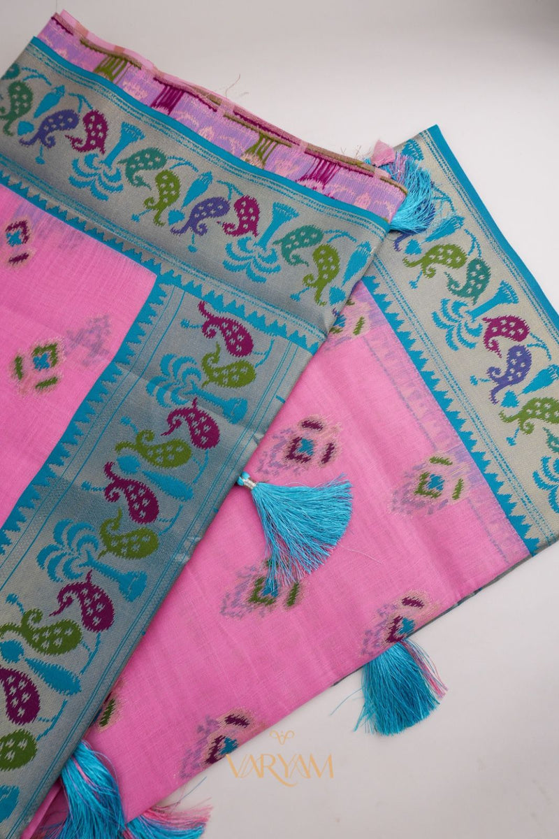 Kalista Linen Pink Saree