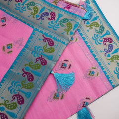 Kalista Linen Pink Saree