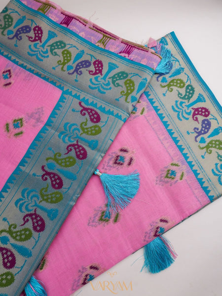 Kalista Linen Pink Saree