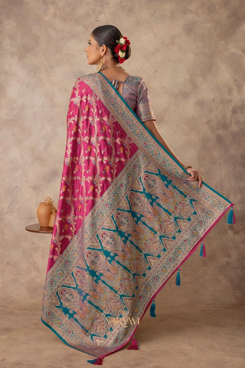 Gadwal Silk Pink Saree