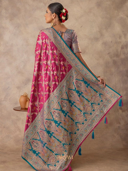 Gadwal Silk Pink Saree