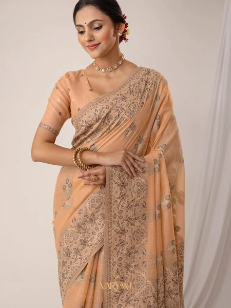 Sindoor Cotton Orange Saree