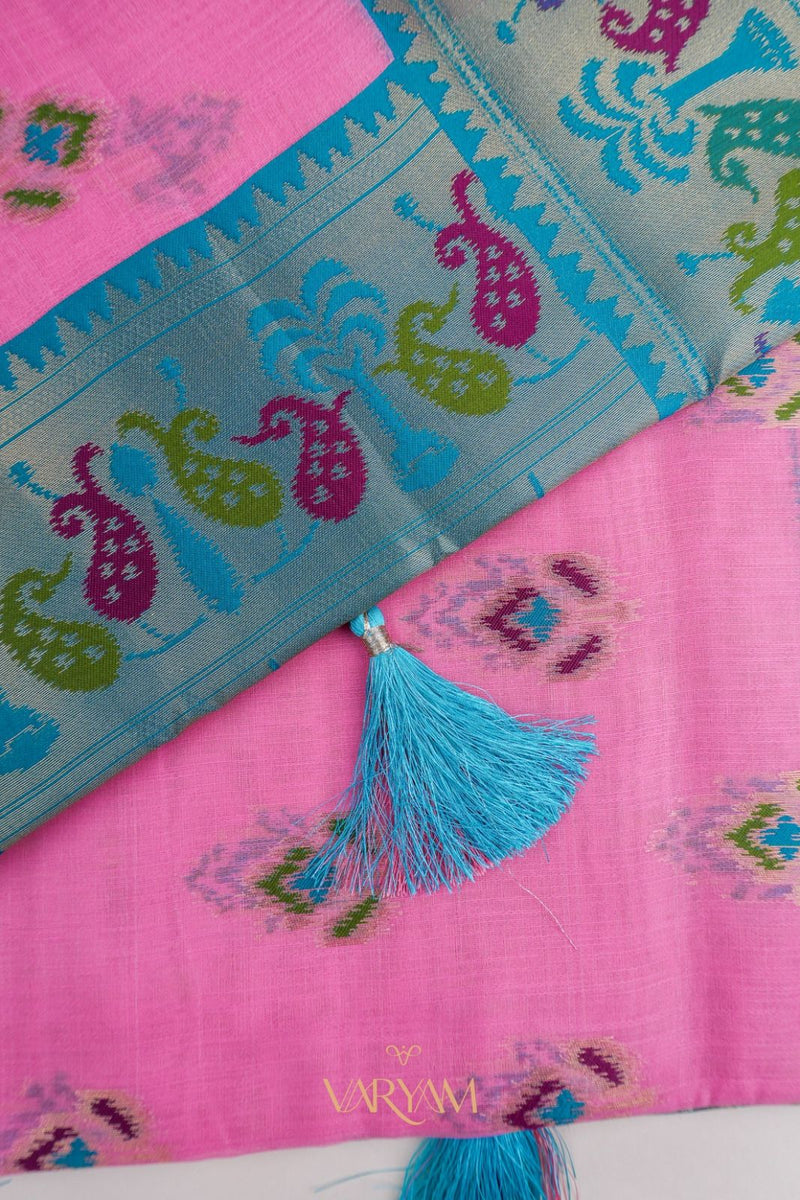 Kalista Linen Pink Saree