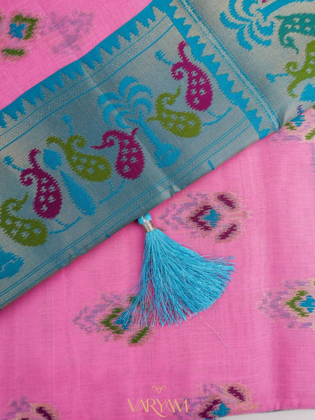 Kalista Linen Pink Saree