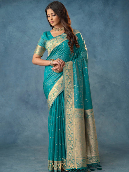 Fiona Silk Teal Saree