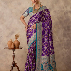 Gadwal Silk Purple Saree
