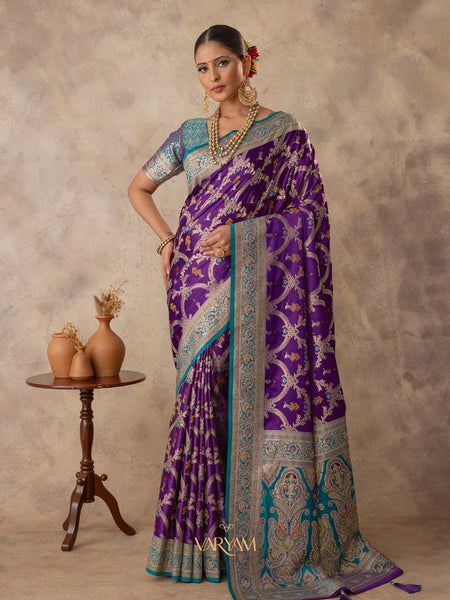 Gadwal Silk Purple Saree