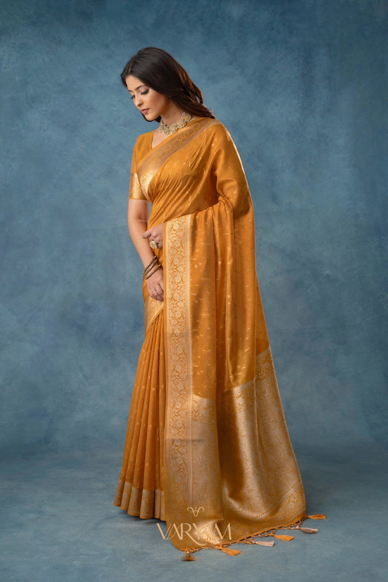 Fiona Silk Yellow Saree