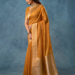 Fiona Silk Yellow Saree
