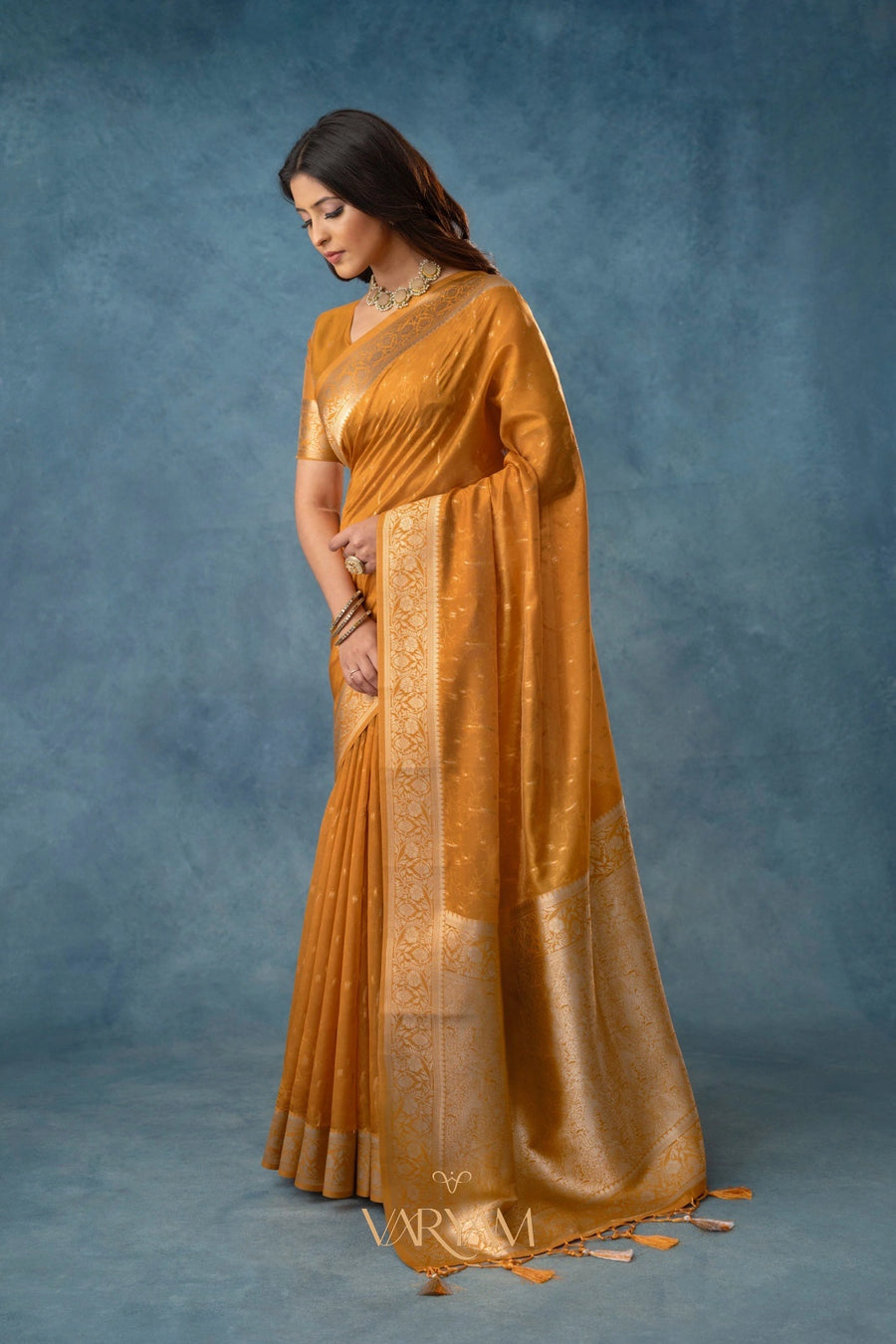 Fiona Silk Yellow Saree