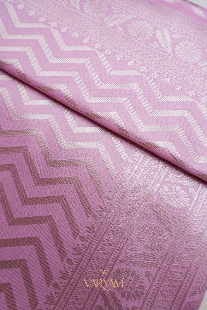 Leeche Cotton Baby Pink Saree