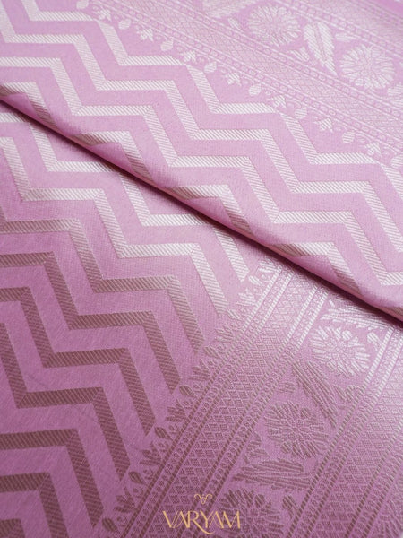 Leeche Cotton Baby Pink Saree