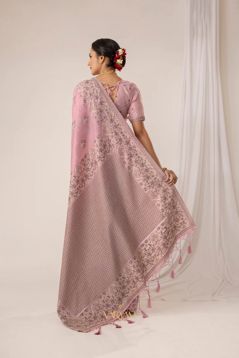 Sindoor Cotton Pink Saree