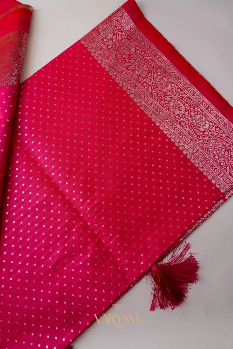 Zari Banarsi Silk Pink Saree