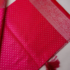 Zari Banarsi Silk Pink Saree