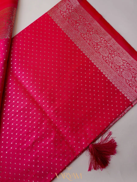 Zari Banarsi Silk Pink Saree
