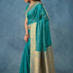 Fiona Silk Teal Saree